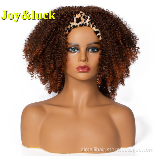 Ladies Head Band Scarf Hair Natural Black Hairband Wigs For Women Long Black Yaki Straight Headband Wig Synthetic Hair Wigs